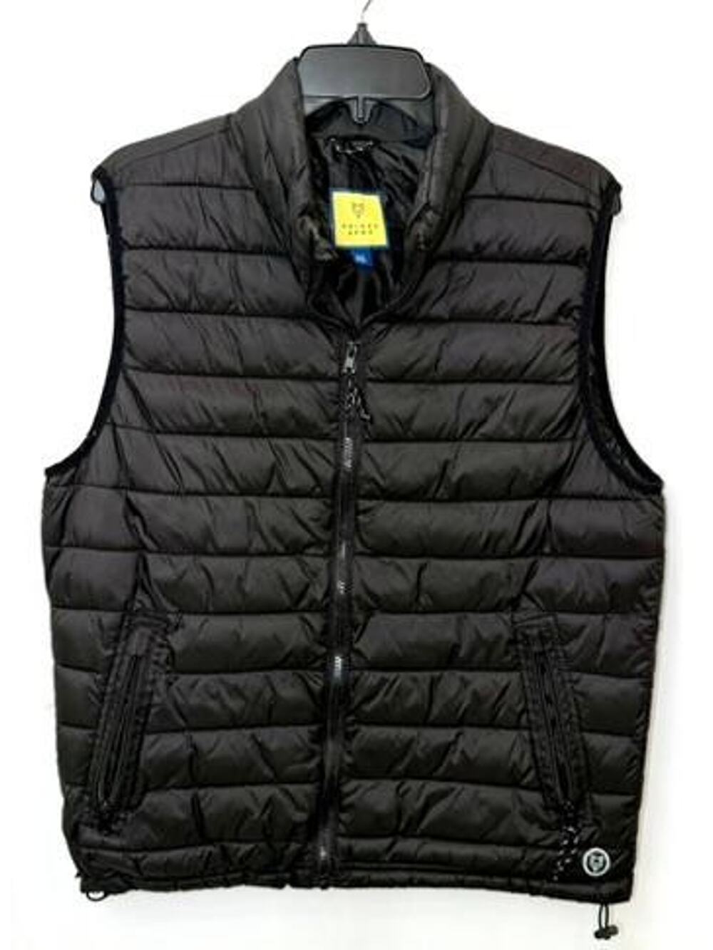 Prince & Fox Puffer Vest Mens Medium Black Full Zip Quilted Sleeveless Jacket